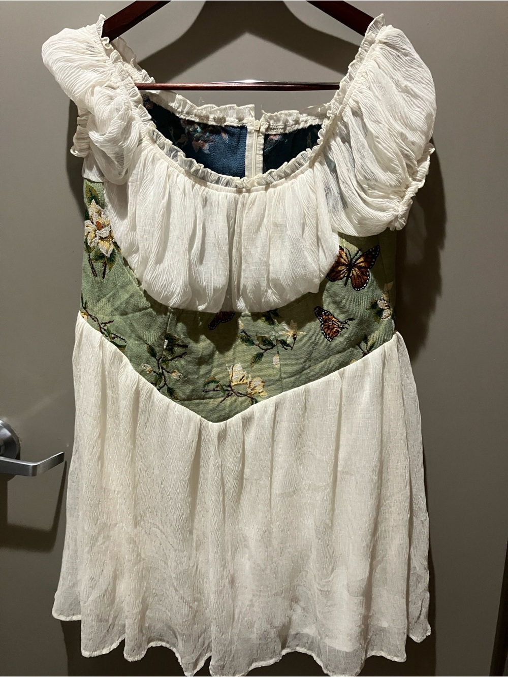 Cider butterfly brocade Corset Top Dress Size 1XL REN Fest Cottagecore
